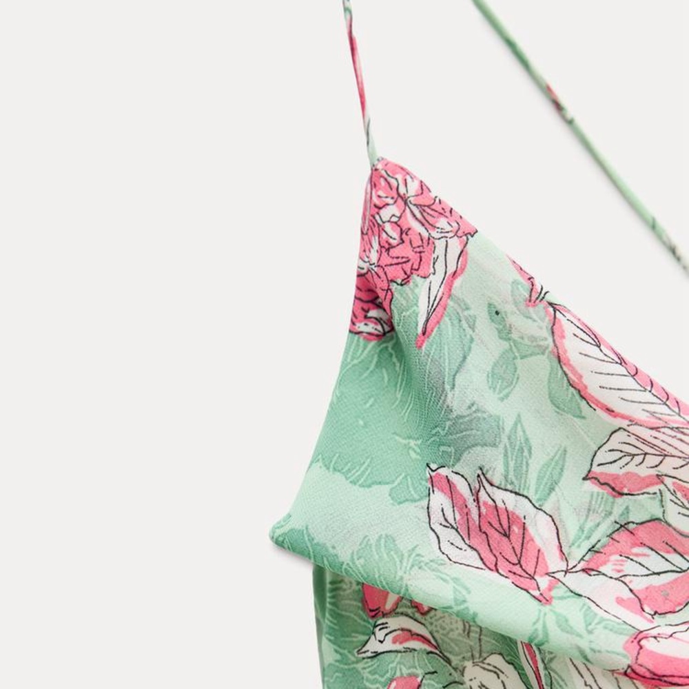 Zara Floral Print Slip Dress S - Picture 9 of 9